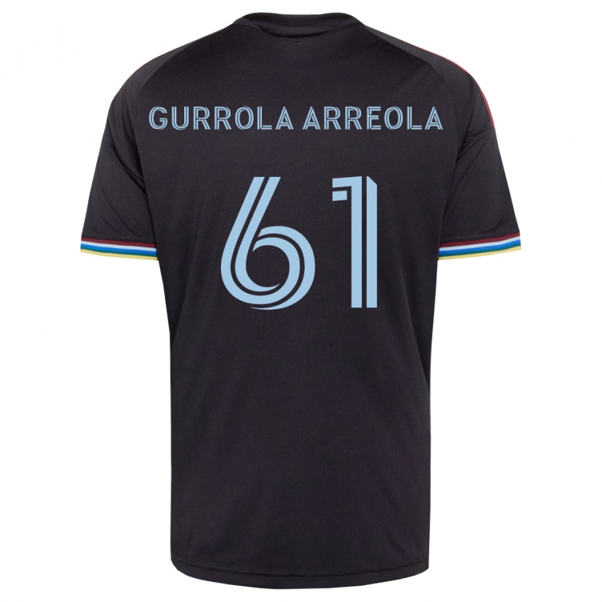 נשים Diego Gurrola Arreola #61 שחור כחול שמיים ג'רזי ביתית 2026/27 חולצה קצרה