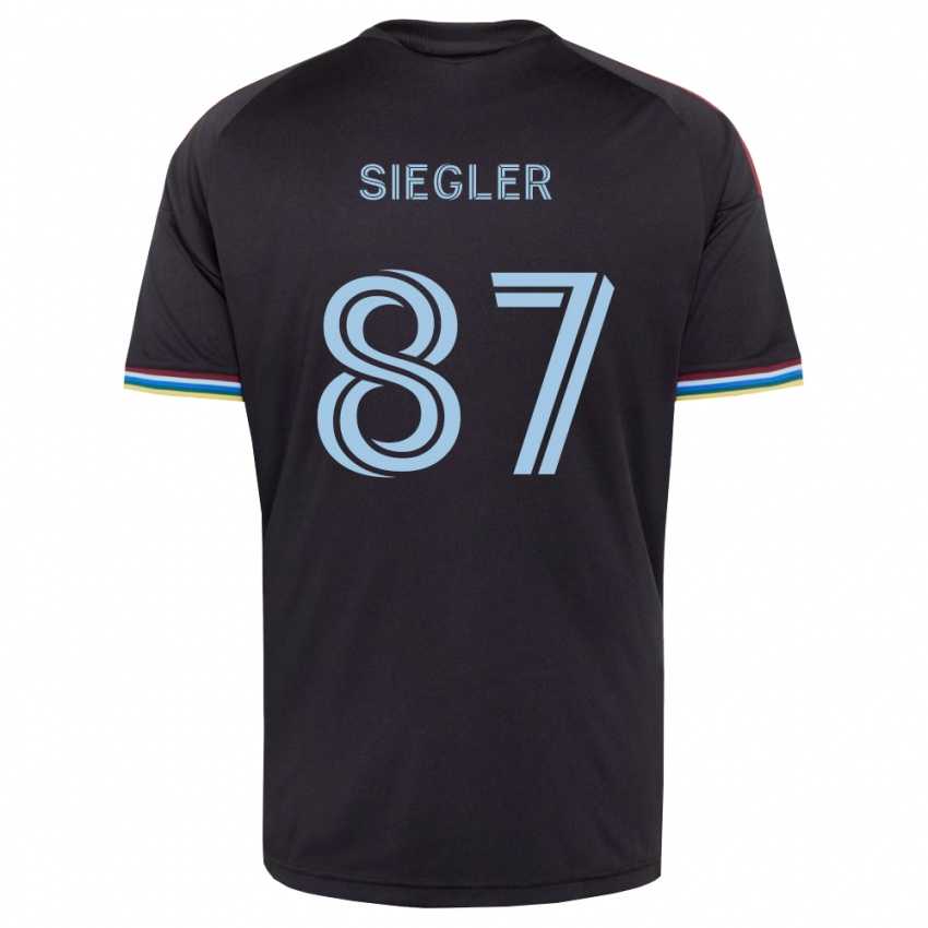 נשים Sebastian Siegler #87 שחור כחול שמיים ג'רזי ביתית 2026/27 חולצה קצרה