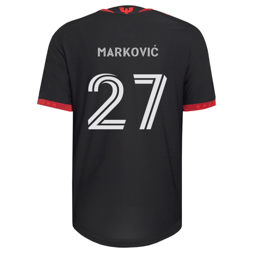 נשים Nikola Marković #27 שחור לבן אדום ג'רזי ביתית 2026/27 חולצה קצרה