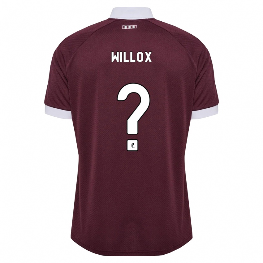 נשים Harry Willox #0 בורגונדי לבן ג'רזי ביתית 2026/27 חולצה קצרה
