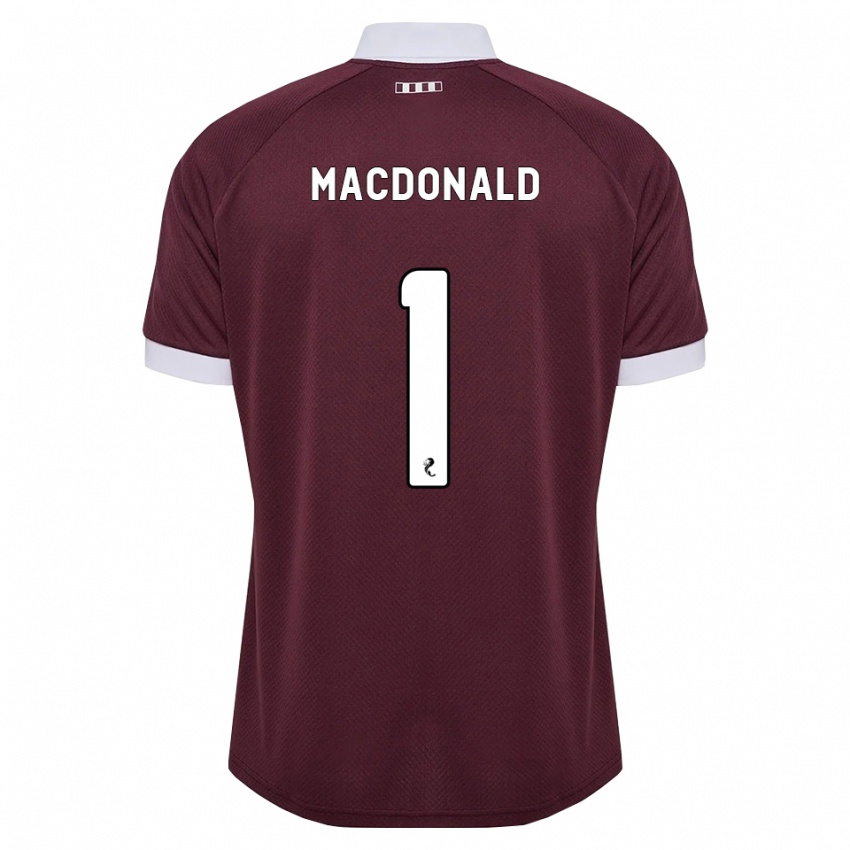 נשים Jamie Macdonald #1 בורגונדי לבן ג'רזי ביתית 2026/27 חולצה קצרה