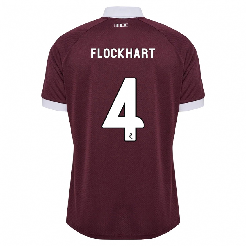 נשים Robbie Flockhart #4 בורגונדי לבן ג'רזי ביתית 2026/27 חולצה קצרה