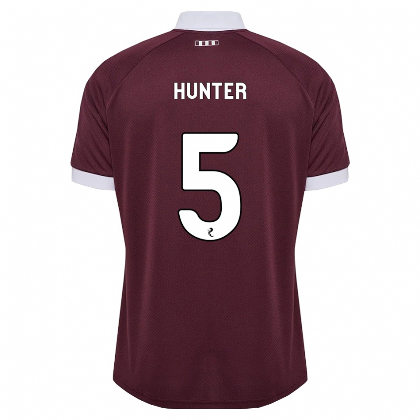 נשים Georgia Hunter #5 בורגונדי לבן ג'רזי ביתית 2026/27 חולצה קצרה