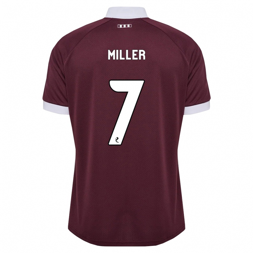 נשים Calvin Miller #7 בורגונדי לבן ג'רזי ביתית 2026/27 חולצה קצרה
