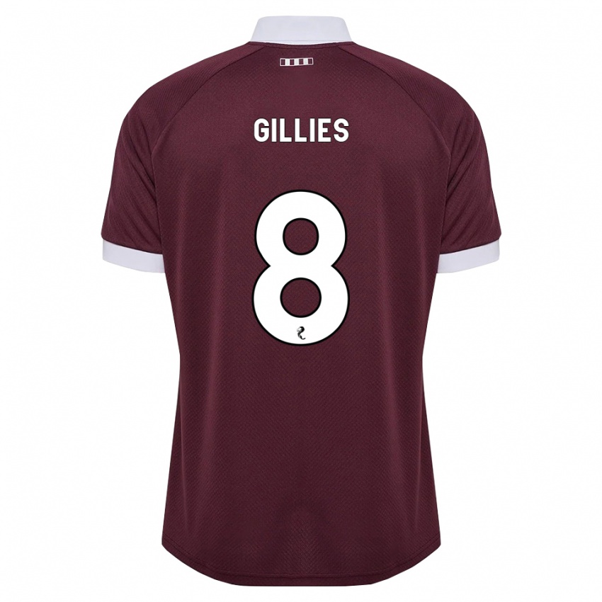 נשים Matthew Gillies #8 בורגונדי לבן ג'רזי ביתית 2026/27 חולצה קצרה