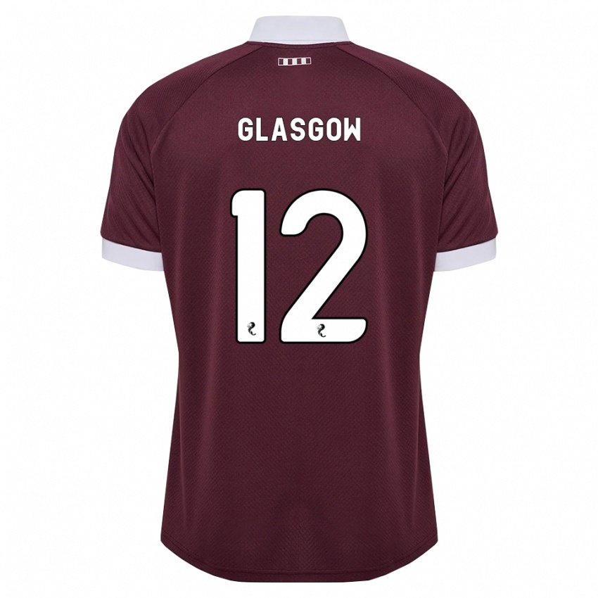 נשים Euan Glasgow #12 בורגונדי לבן ג'רזי ביתית 2026/27 חולצה קצרה