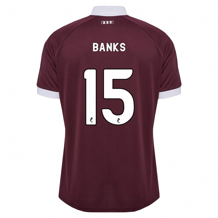 נשים Euan Banks #15 בורגונדי לבן ג'רזי ביתית 2026/27 חולצה קצרה