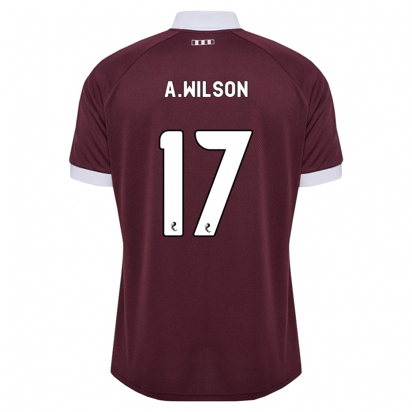 נשים Alfie Wilson #17 בורגונדי לבן ג'רזי ביתית 2026/27 חולצה קצרה