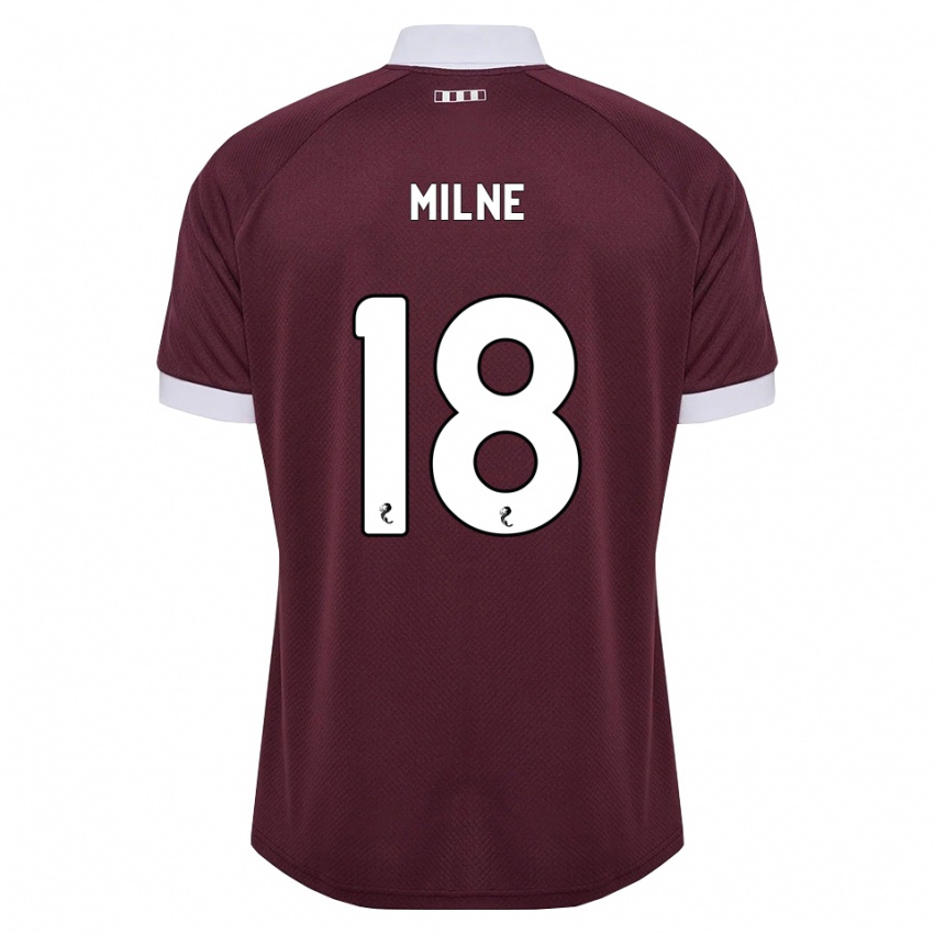 נשים Harry Milne #18 בורגונדי לבן ג'רזי ביתית 2026/27 חולצה קצרה