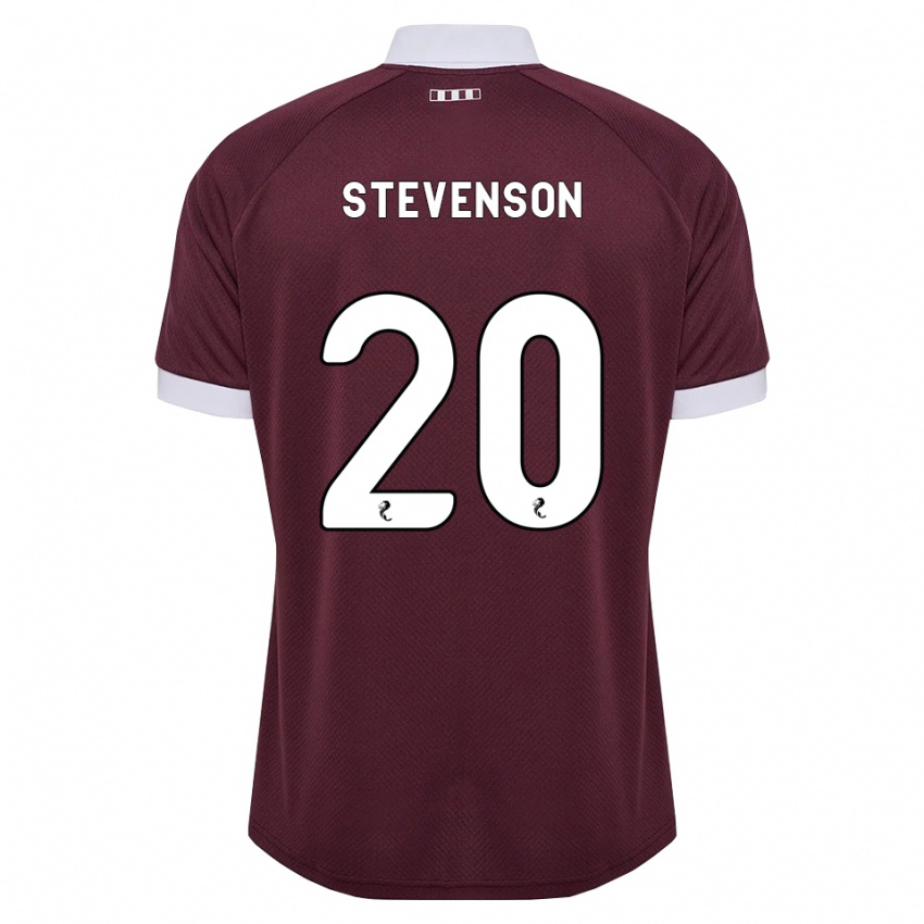 נשים Gus Stevenson #20 בורגונדי לבן ג'רזי ביתית 2026/27 חולצה קצרה