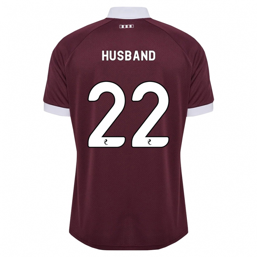 נשים Jessica Husband #22 בורגונדי לבן ג'רזי ביתית 2026/27 חולצה קצרה
