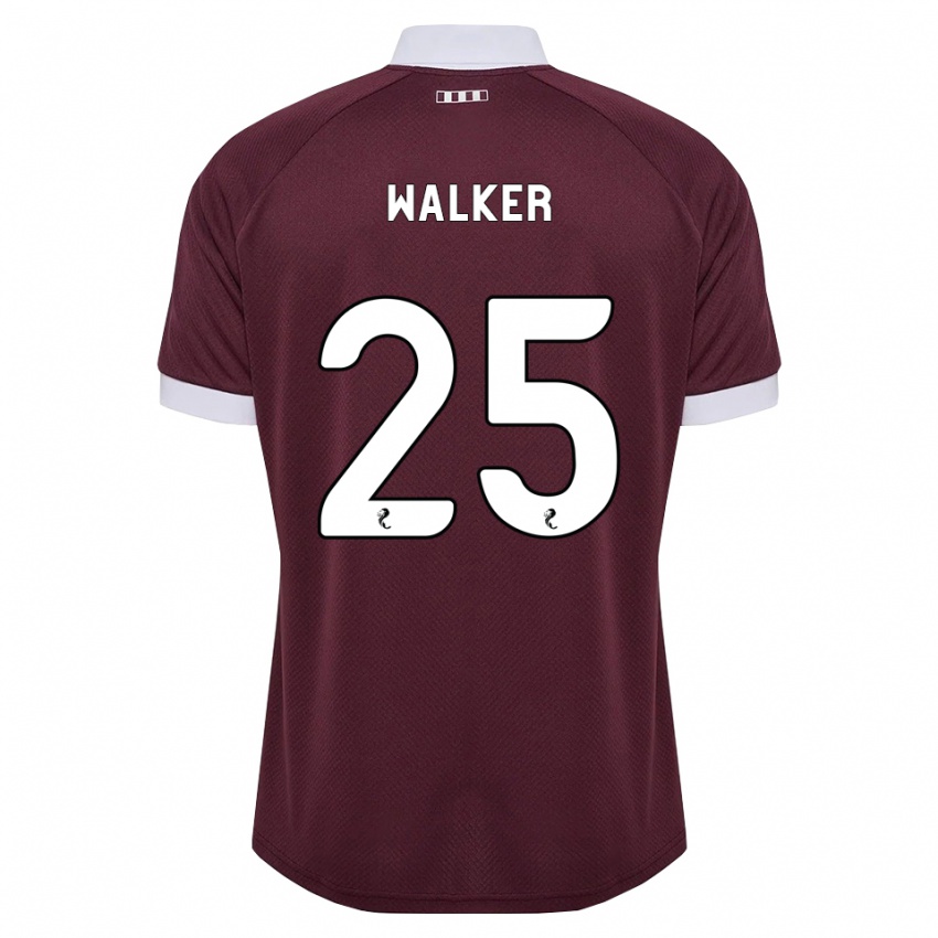 נשים Liam Walker #25 בורגונדי לבן ג'רזי ביתית 2026/27 חולצה קצרה