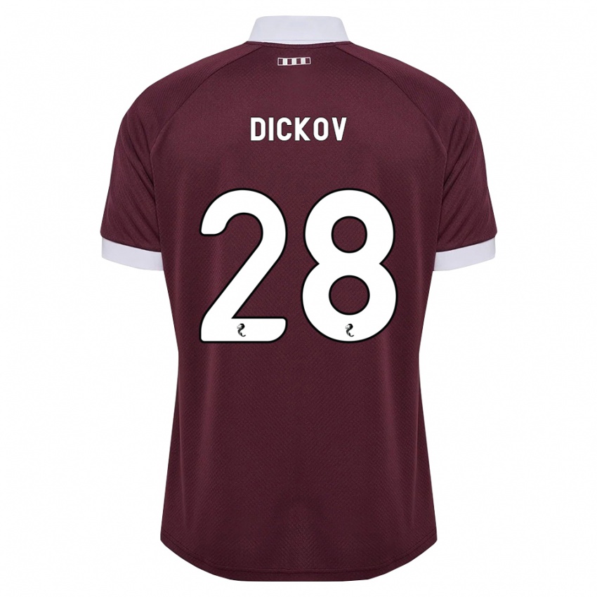 נשים Sam Dickov #28 בורגונדי לבן ג'רזי ביתית 2026/27 חולצה קצרה נשים Sam Dickov #28 בורגונדי לבן ג'רזי ביתית 2026/27 חולצה קצרה