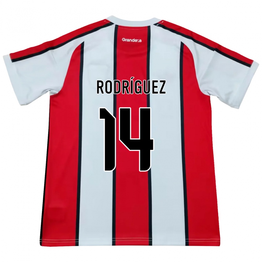 נשים Benjamín Rodríguez #14 לבן אדום שחור הרחק ג'רזי 2026/27 חולצה קצרה