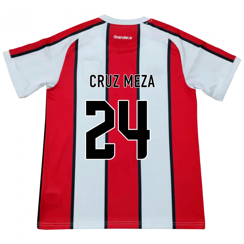 נשים Juan Cruz Meza #24 לבן אדום שחור הרחק ג'רזי 2026/27 חולצה קצרה