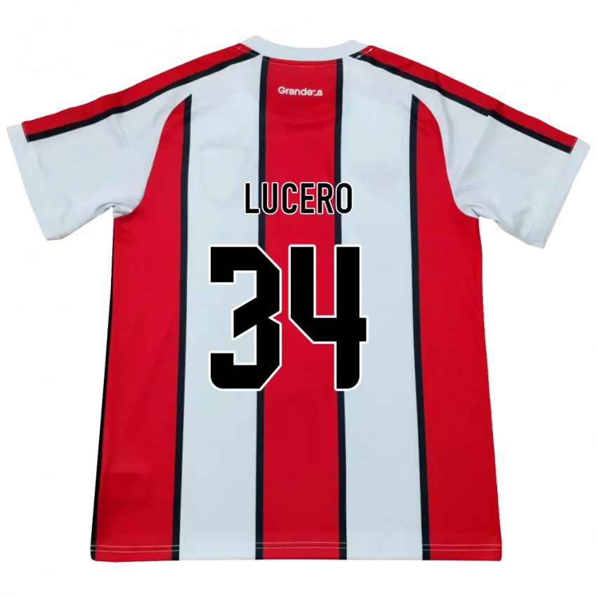 נשים Daniel Lucero #34 לבן אדום שחור הרחק ג'רזי 2026/27 חולצה קצרה