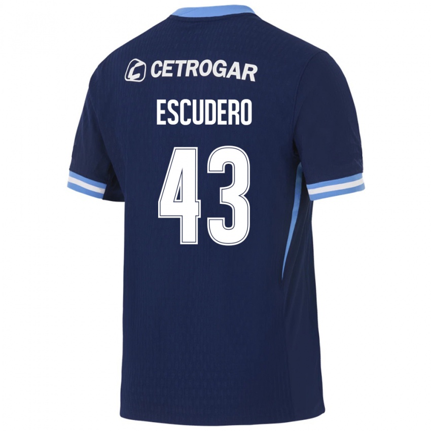 נשים Gonzalo Escudero #43 כחול מלכותי כחול בהיר לבן הרחק ג'רזי 2026/27 חולצה קצרה
