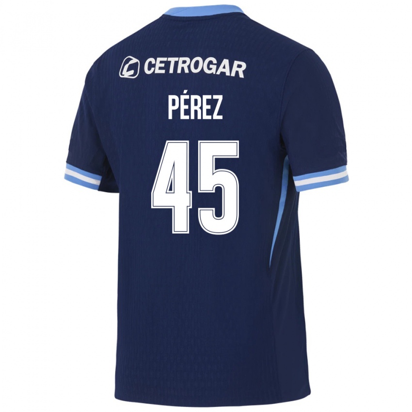 נשים Ezequiel Pérez #45 כחול מלכותי כחול בהיר לבן הרחק ג'רזי 2026/27 חולצה קצרה