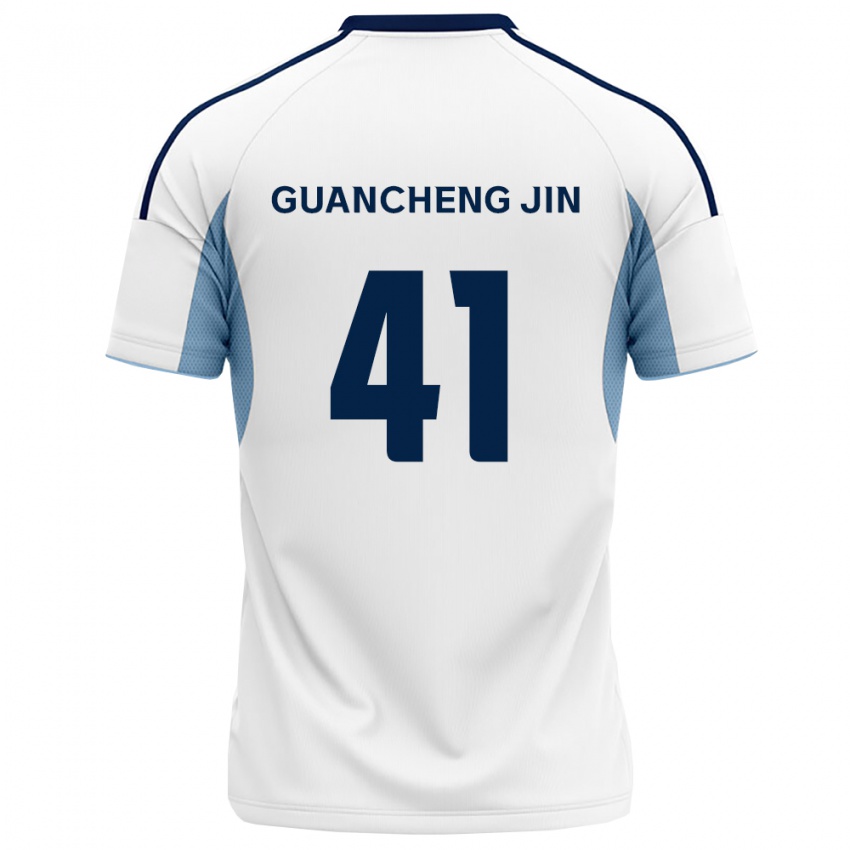 נשים Guancheng Jin #41 כחול מלכותי לבן הרחק ג'רזי 2026/27 חולצה קצרה