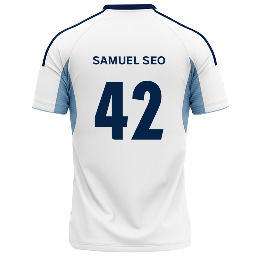 נשים Samuel Seo #42 כחול מלכותי לבן הרחק ג'רזי 2026/27 חולצה קצרה