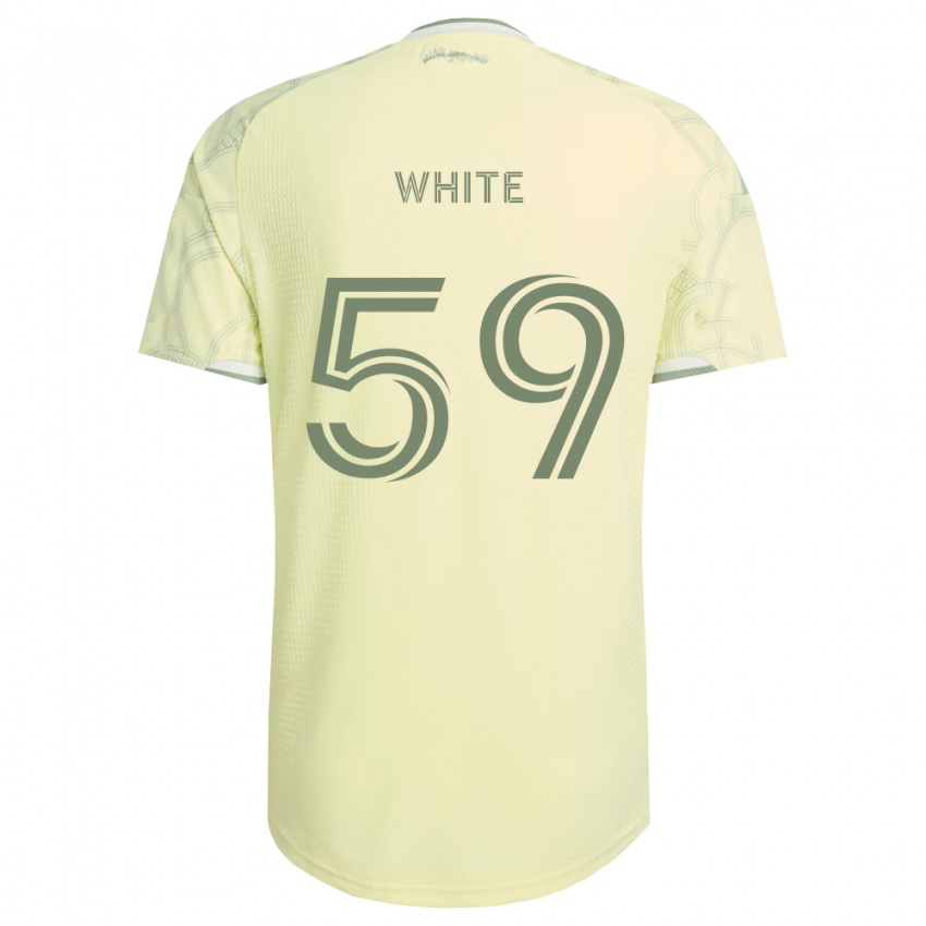 נשים Dario White #59 בז' לבן הרחק ג'רזי 2026/27 חולצה קצרה