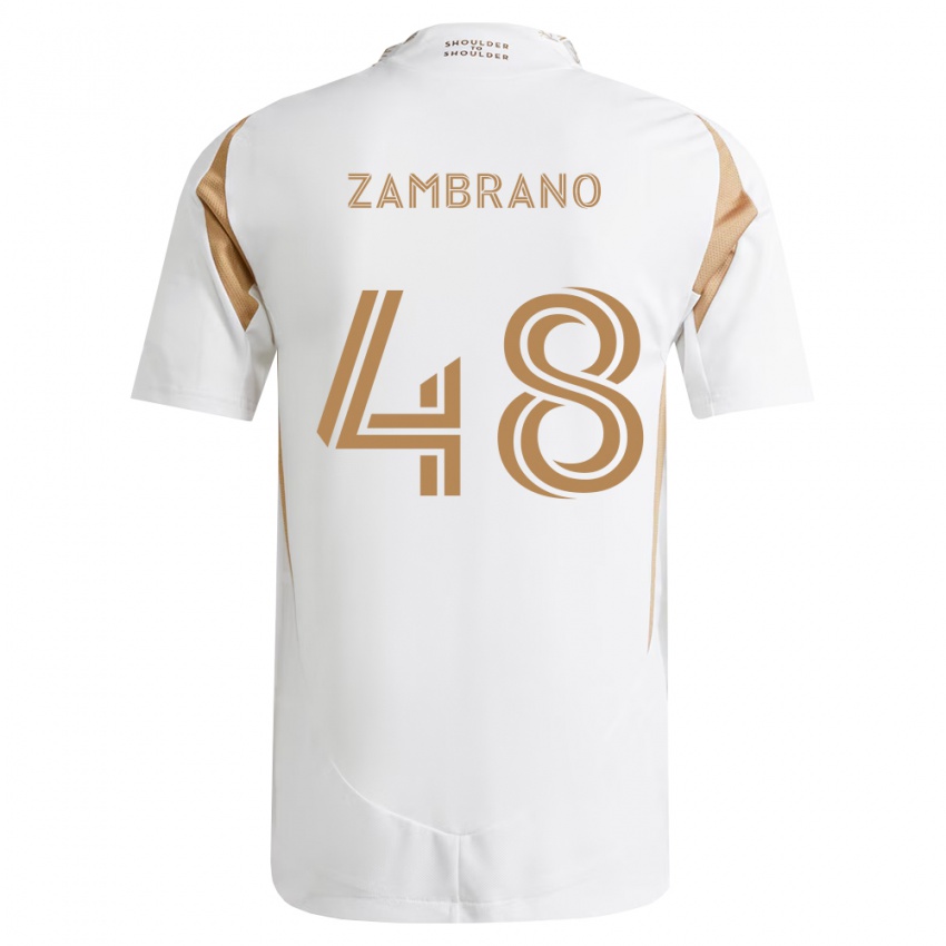 נשים Gavin Zambrano #48 לבן חום הרחק ג'רזי 2026/27 חולצה קצרה
