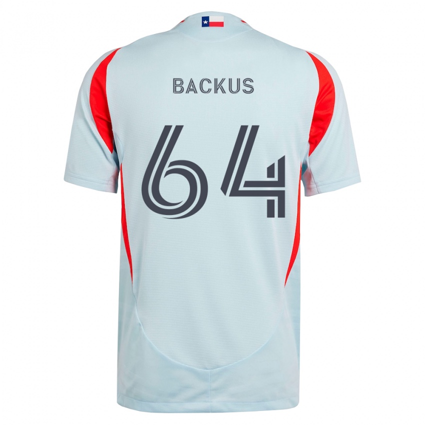 נשים Braeden Backus #64 אפור כהה לבן אדום הרחק ג'רזי 2026/27 חולצה קצרה