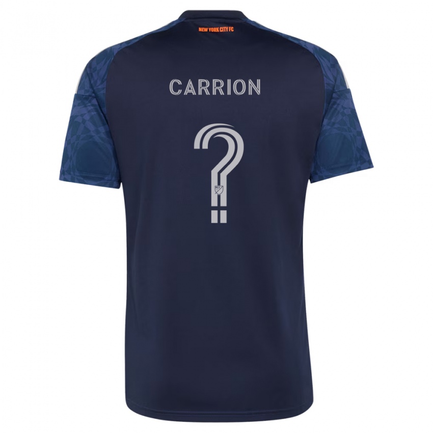 נשים Emanuel Carrion #0 כחול עמוק לבן הרחק ג'רזי 2026/27 חולצה קצרה