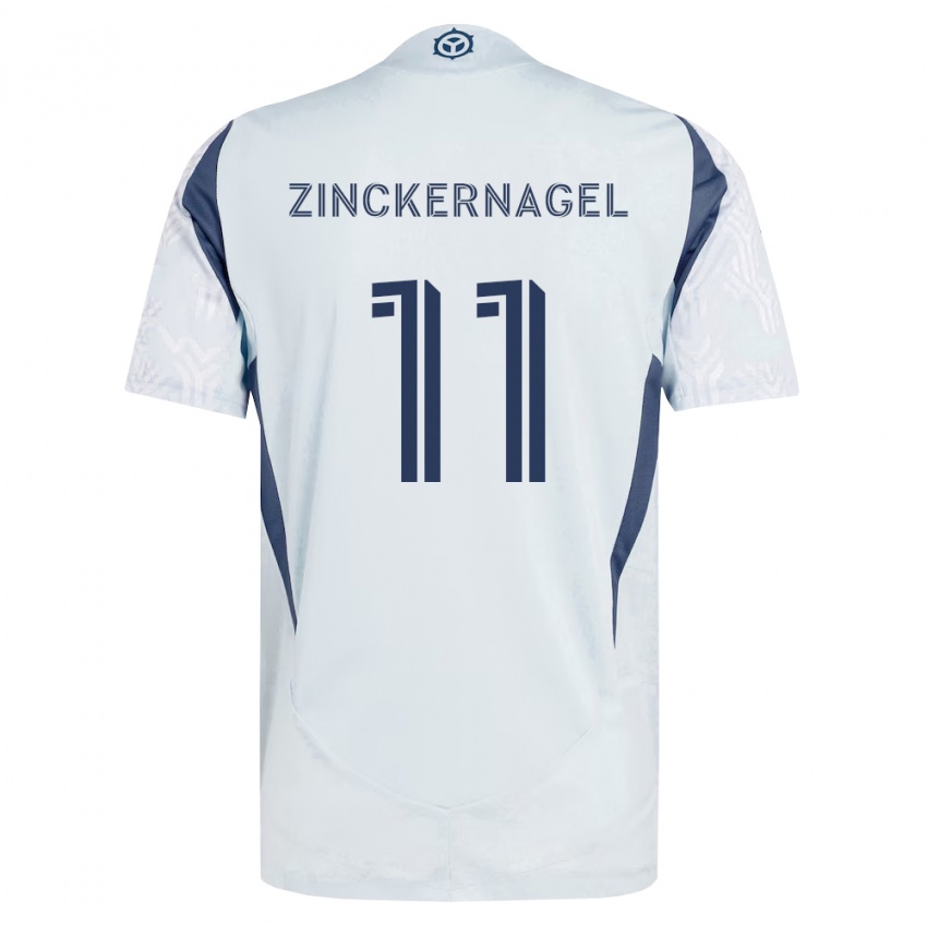 נשים Philip Zinckernagel #11 כחול אפור לבן הרחק ג'רזי 2026/27 חולצה קצרה