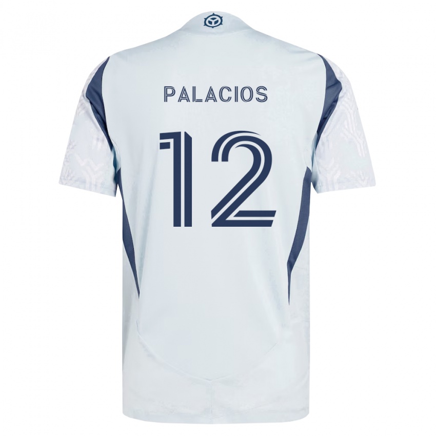 נשים Denzel Palacios #12 כחול אפור לבן הרחק ג'רזי 2026/27 חולצה קצרה