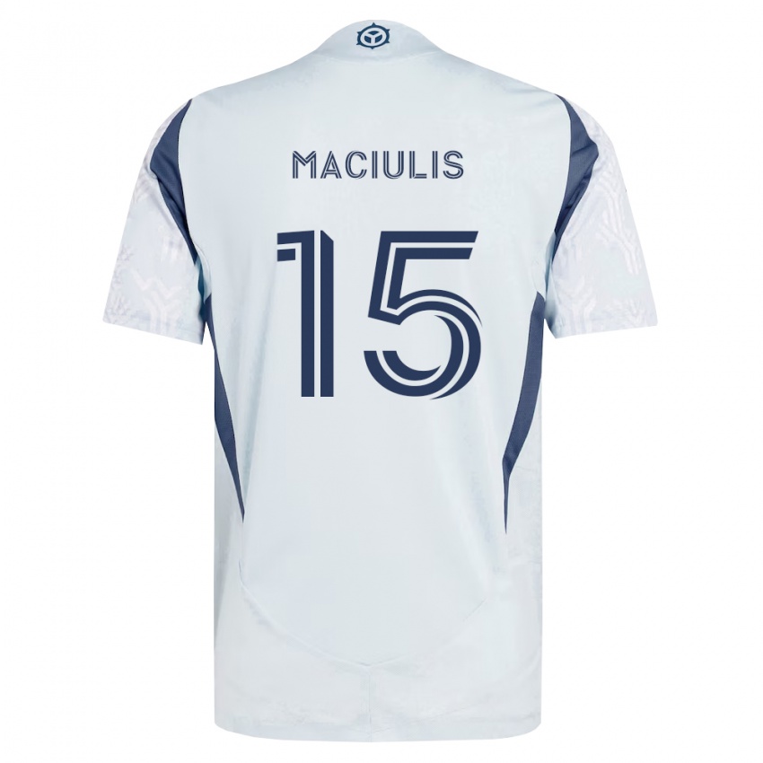 נשים Matthew Maciulis #15 כחול אפור לבן הרחק ג'רזי 2026/27 חולצה קצרה