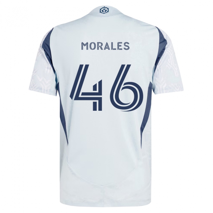 נשים Christopher Morales #46 כחול אפור לבן הרחק ג'רזי 2026/27 חולצה קצרה