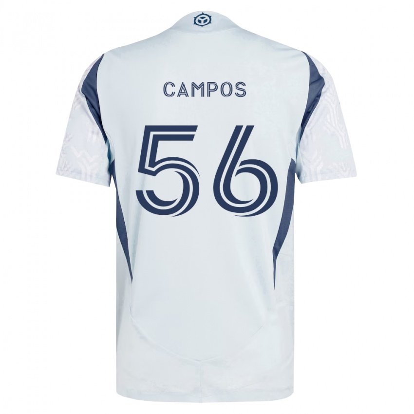 נשים Edgar Campos #56 כחול אפור לבן הרחק ג'רזי 2026/27 חולצה קצרה