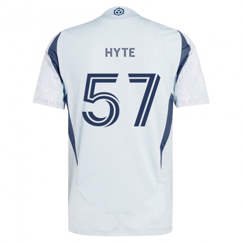 נשים Darris Hyte #57 כחול אפור לבן הרחק ג'רזי 2026/27 חולצה קצרה