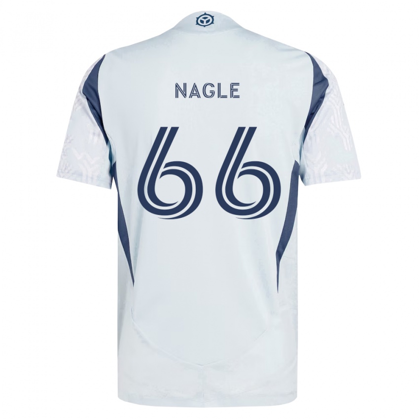 נשים Chase Nagle #66 כחול אפור לבן הרחק ג'רזי 2026/27 חולצה קצרה