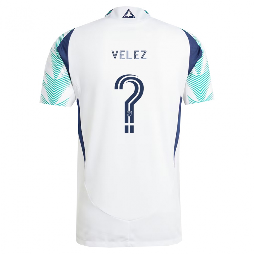 נשים Brandon Velez #0 לבן כחול צי ירוק בהיר הרחק ג'רזי 2026/27 חולצה קצרה
