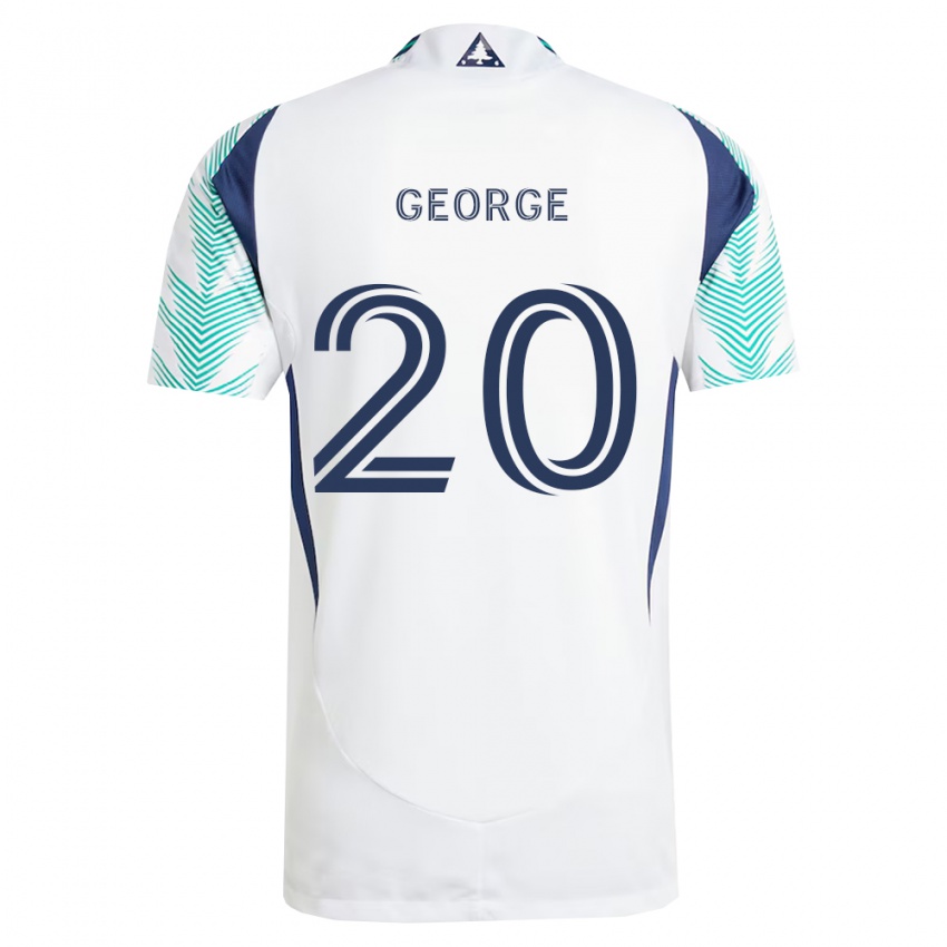 נשים Sharod George #20 לבן כחול צי ירוק בהיר הרחק ג'רזי 2026/27 חולצה קצרה