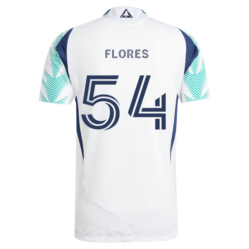נשים Edwin Flores #54 לבן כחול צי ירוק בהיר הרחק ג'רזי 2026/27 חולצה קצרה