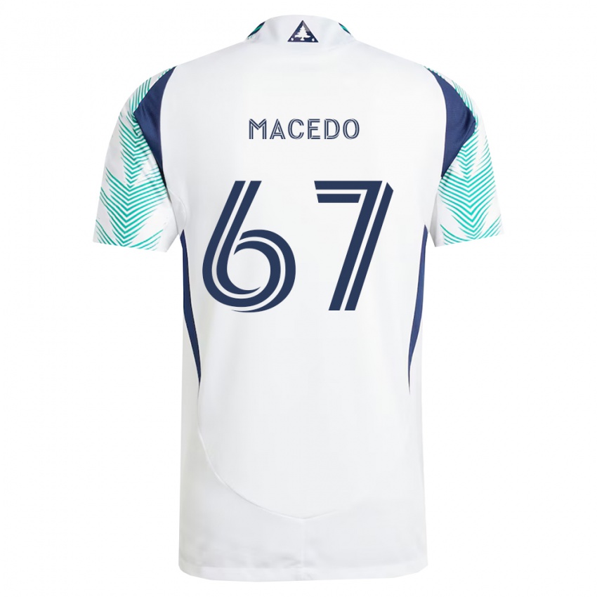 נשים Josh Macedo #67 לבן כחול צי ירוק בהיר הרחק ג'רזי 2026/27 חולצה קצרה