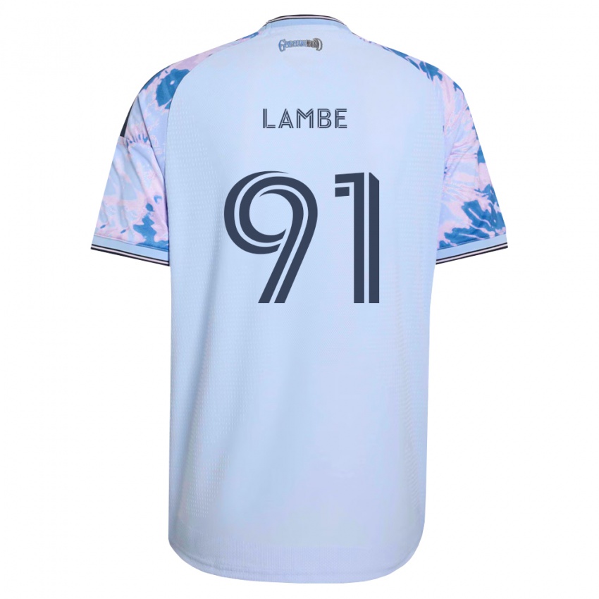 נשים Connor Lambe #91 כחול מלכותי לבן שחור הרחק ג'רזי 2026/27 חולצה קצרה