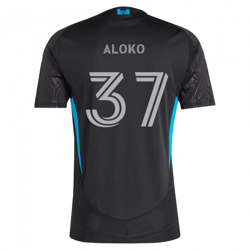 נשים Rodolfo Aloko #37 שחור לבן כחול שמיים הרחק ג'רזי 2026/27 חולצה קצרה