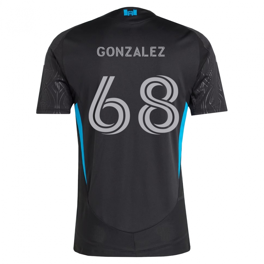 נשים Carlos Gonzalez #68 שחור לבן כחול שמיים הרחק ג'רזי 2026/27 חולצה קצרה