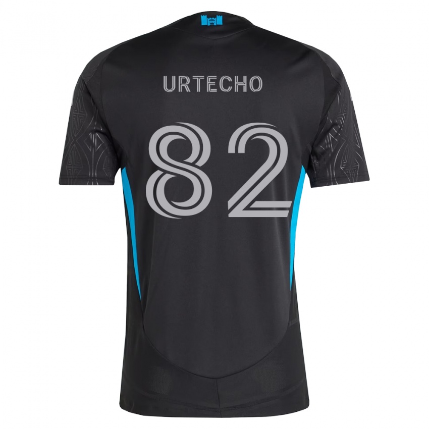 נשים Brendan Urtecho #82 שחור לבן כחול שמיים הרחק ג'רזי 2026/27 חולצה קצרה