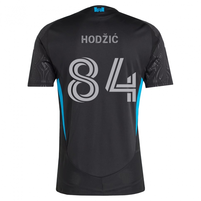 נשים Amil Hodžić #84 שחור לבן כחול שמיים הרחק ג'רזי 2026/27 חולצה קצרה