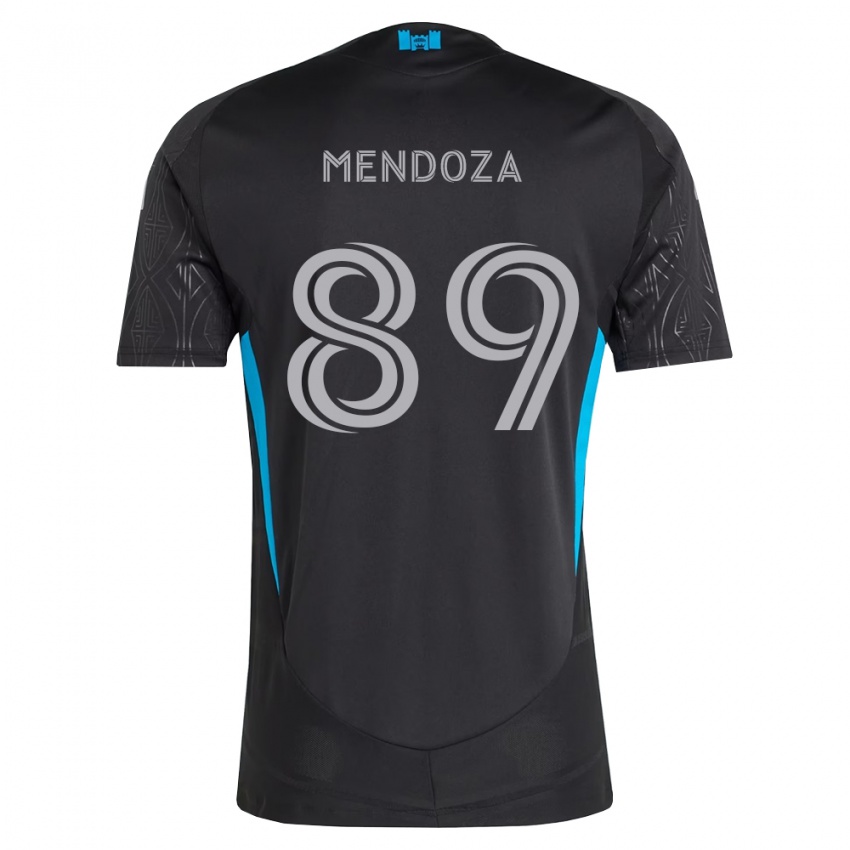 נשים Adrián Mendoza #89 שחור לבן כחול שמיים הרחק ג'רזי 2026/27 חולצה קצרה