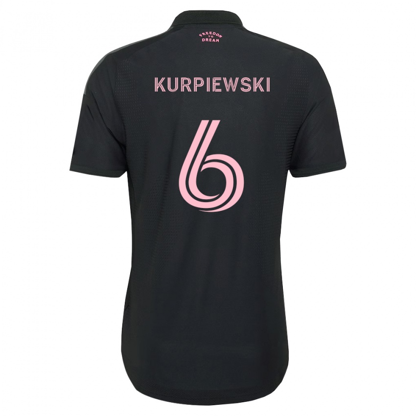 נשים Ethan Kurpiewski #6 ורוד שחור לבן הרחק ג'רזי 2026/27 חולצה קצרה