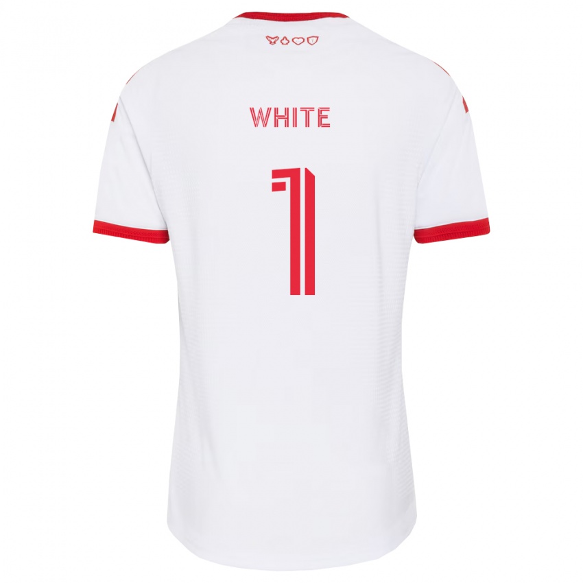 נשים O'mario White #1 לבן אדום שחור הרחק ג'רזי 2026/27 חולצה קצרה