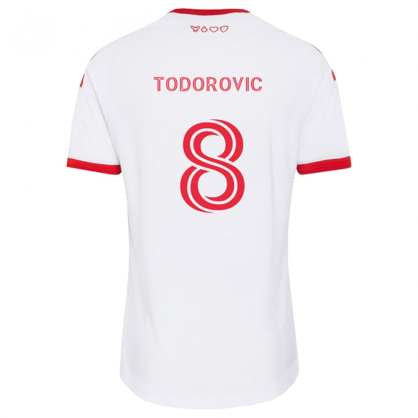 נשים Luka Todorovic #8 לבן אדום שחור הרחק ג'רזי 2026/27 חולצה קצרה