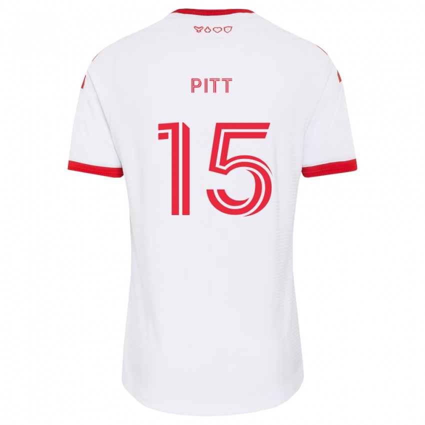 נשים Christian Pitt #15 לבן אדום שחור הרחק ג'רזי 2026/27 חולצה קצרה