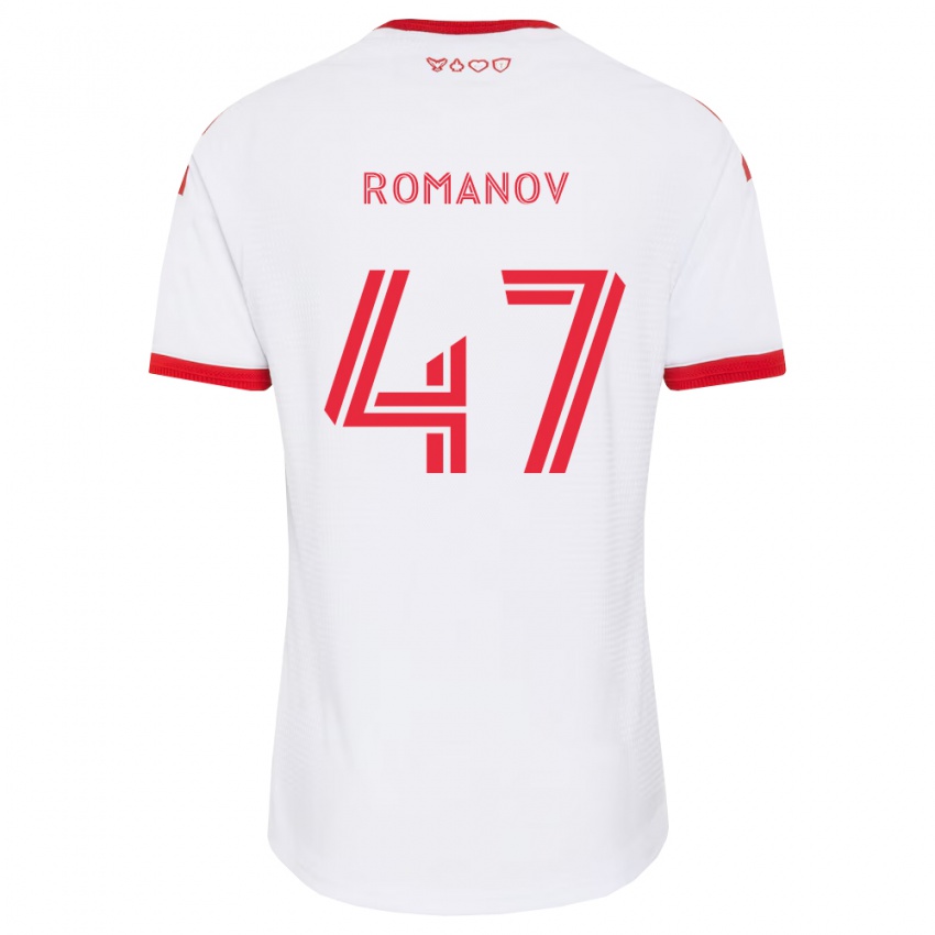 נשים Alexander Romanov #47 לבן אדום שחור הרחק ג'רזי 2026/27 חולצה קצרה